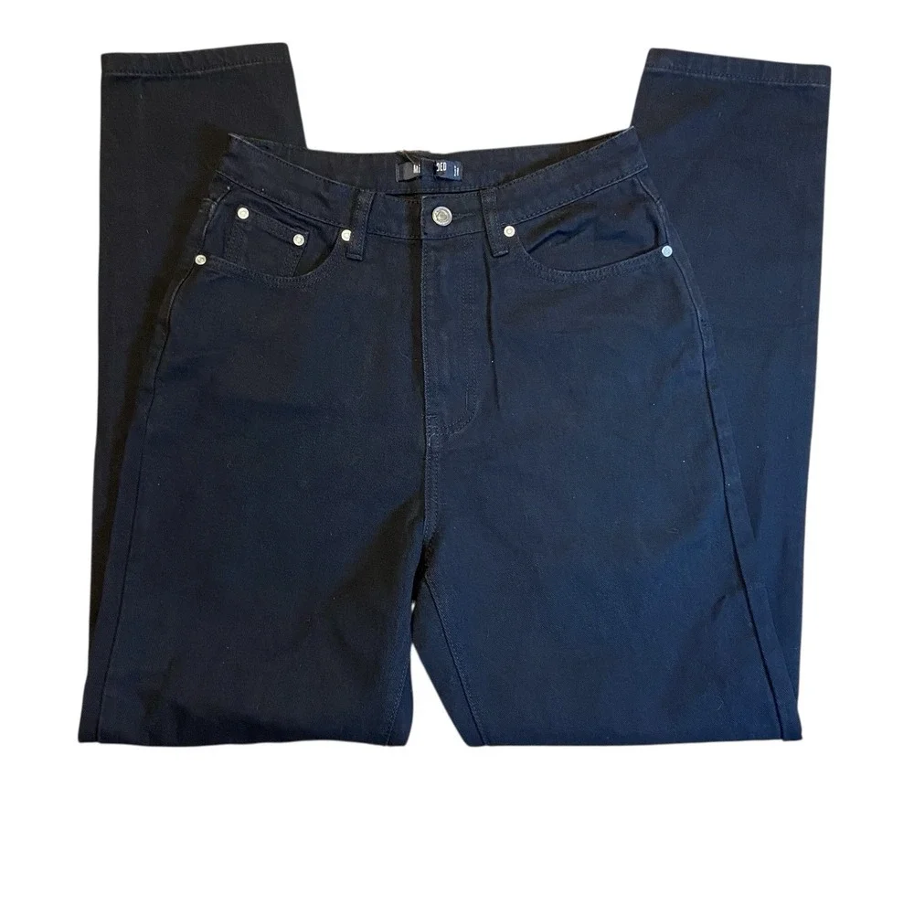 NEW Missguided Women's Riot‎ High Waisted Mom Jeans Size Tall 4 Black